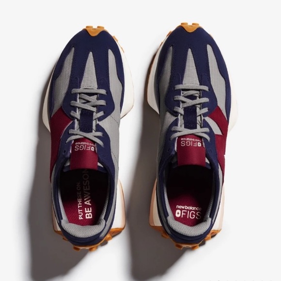 Last Women’s Navy FIGS x New Balance 327 Sneaker - Picture 2 of 7